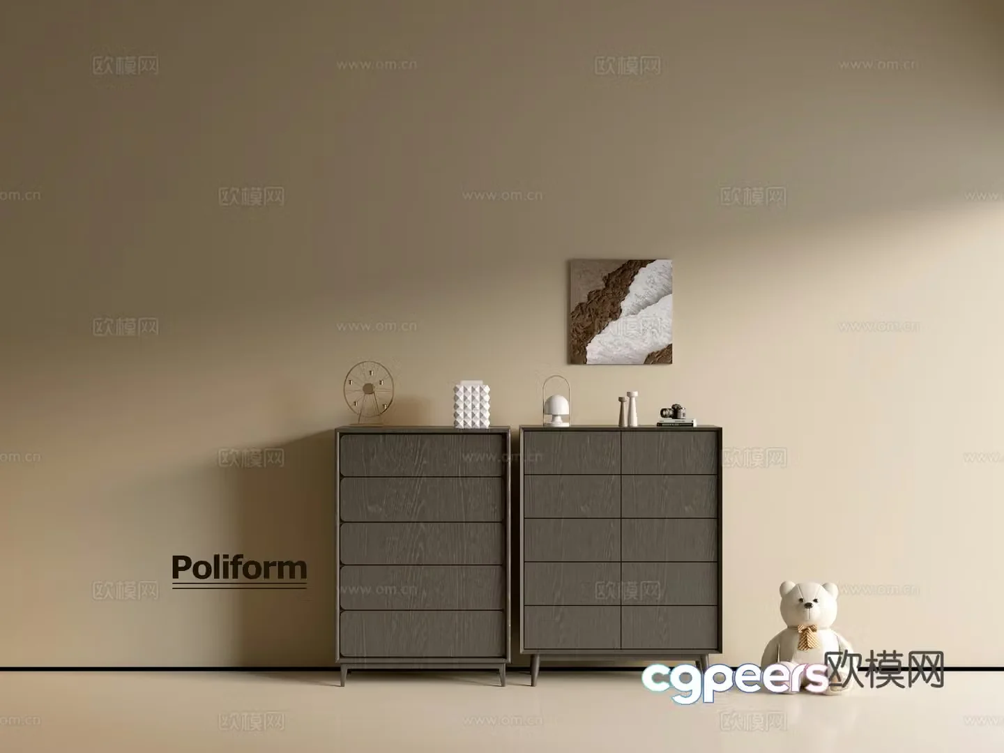 Modern black wood grain cabinet ins wind minimalist wind cabinet whole cabinet sideboard balcony cabinet 3d model