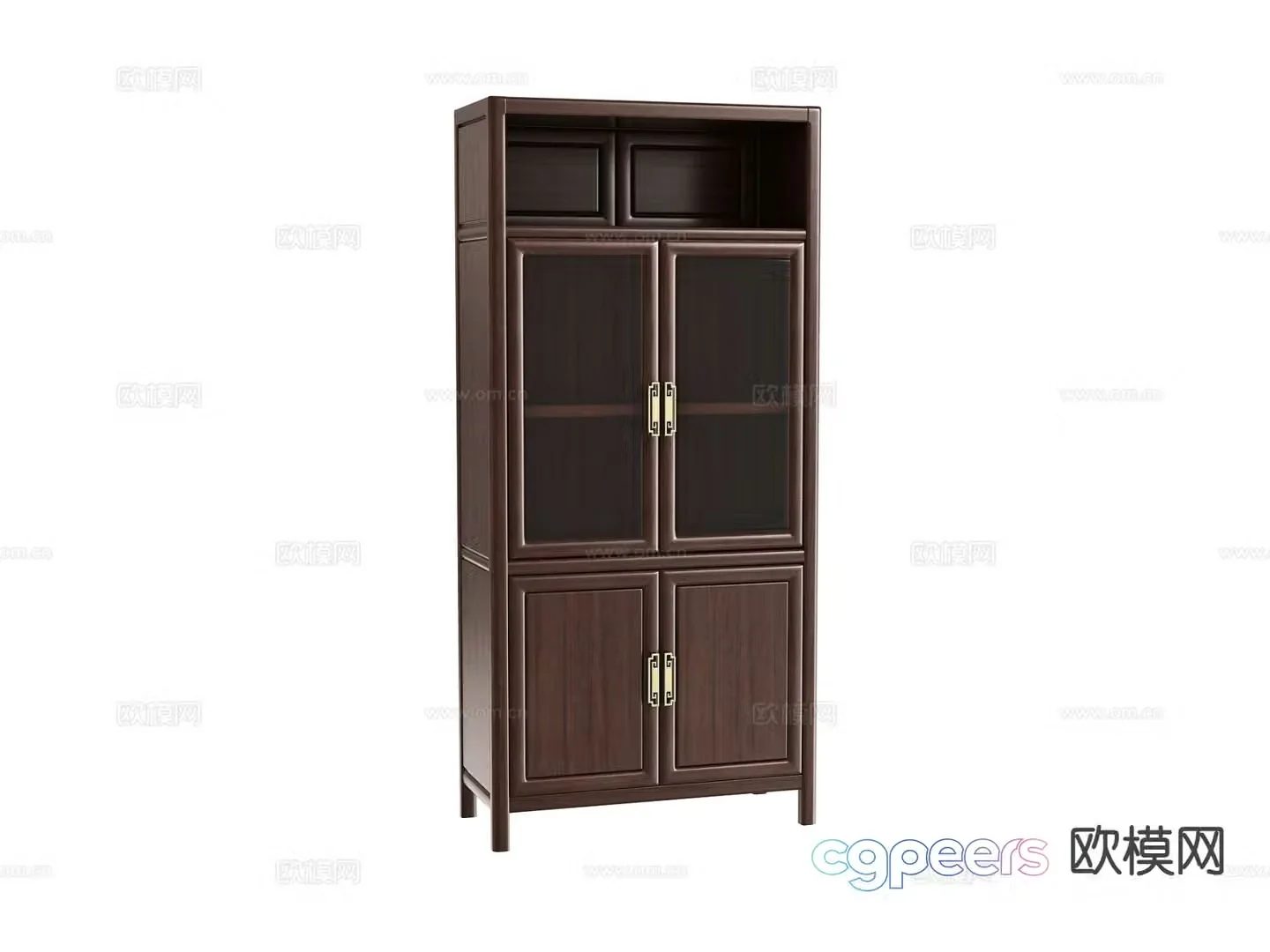 New Chinese style bookcase hall cabinet high cabinet 3D model