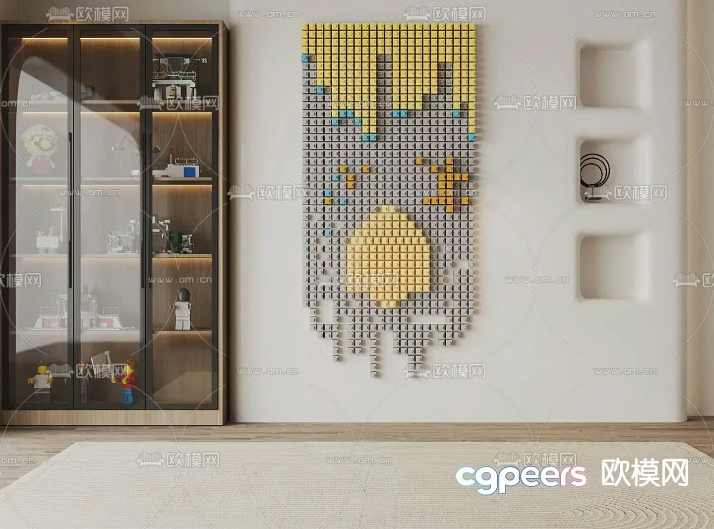 Handmade cabinet decorative cabinet 3d model