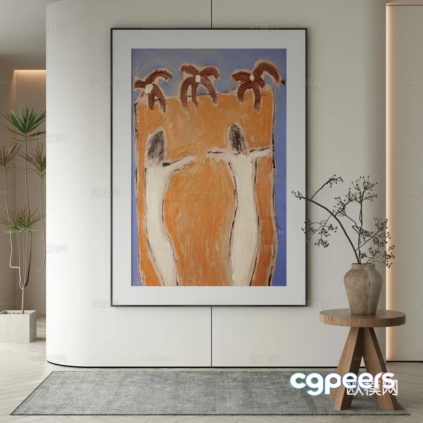 Modern Wasabi Hanging Painting Oil Painting 3D Model