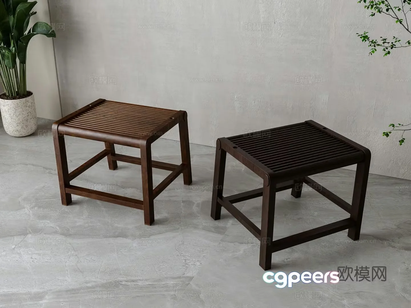 New Chinese style stool 3d model