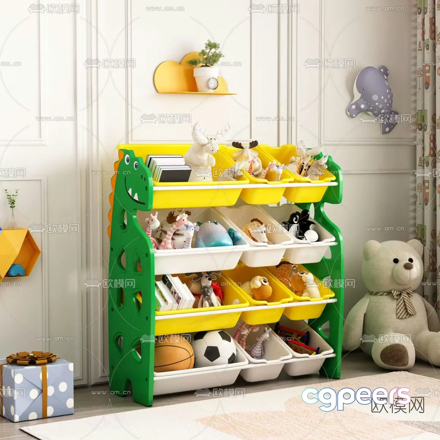 Modern children’s toy storage box 3d model