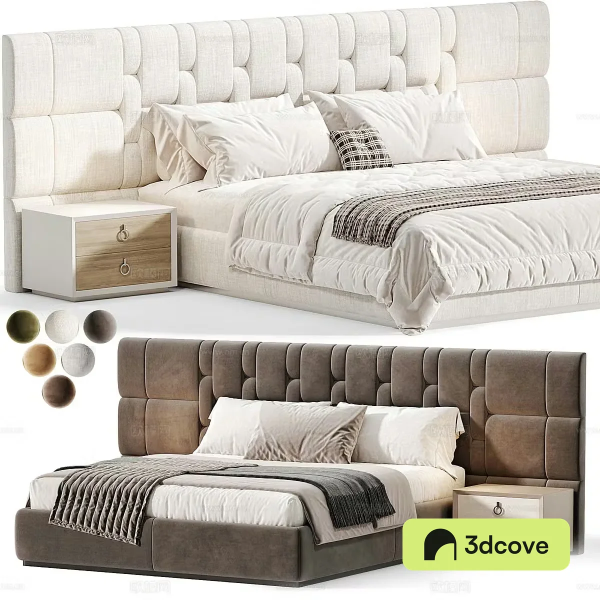 Modern Italian Klass fabric double bed