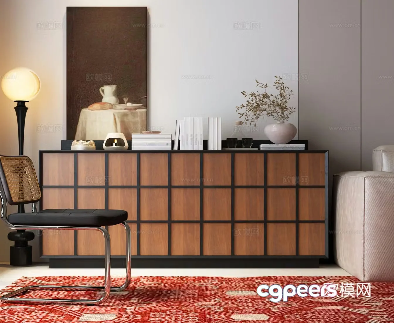 Modern medieval chest of drawers Middle-aged chest of drawers Modern medieval chest of drawers 3d model