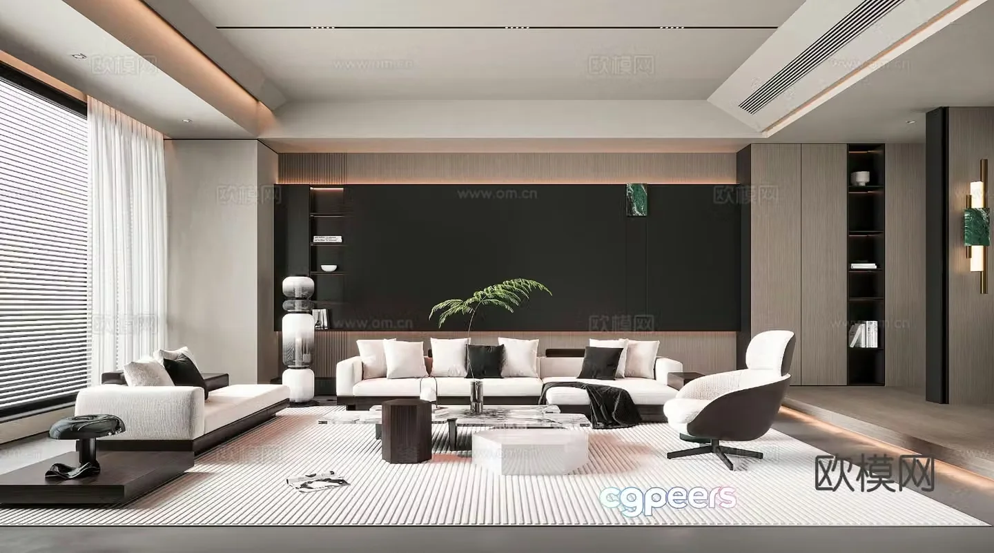 Modern living room 3d model