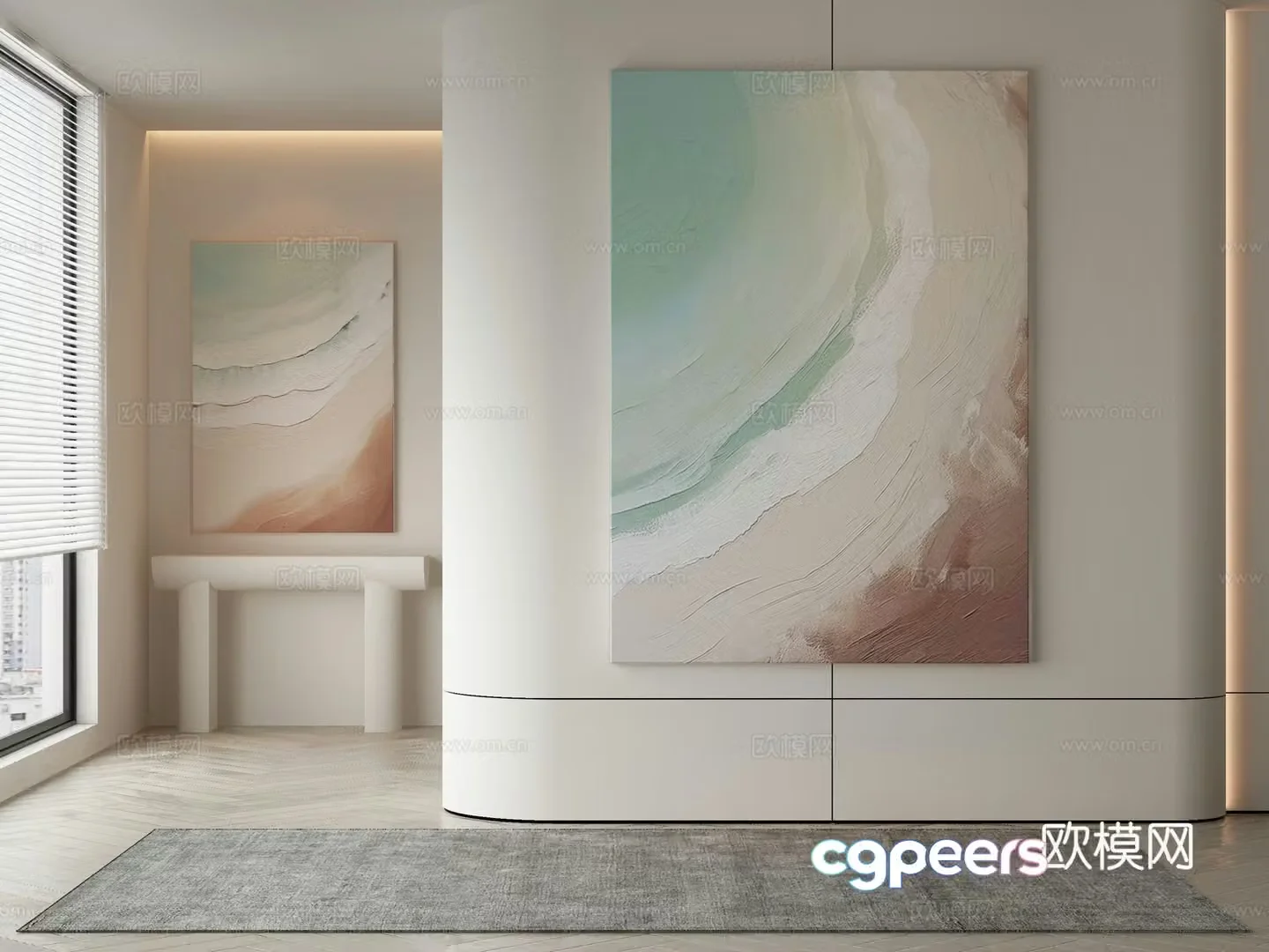 Modern texture painting decorative painting 3d model