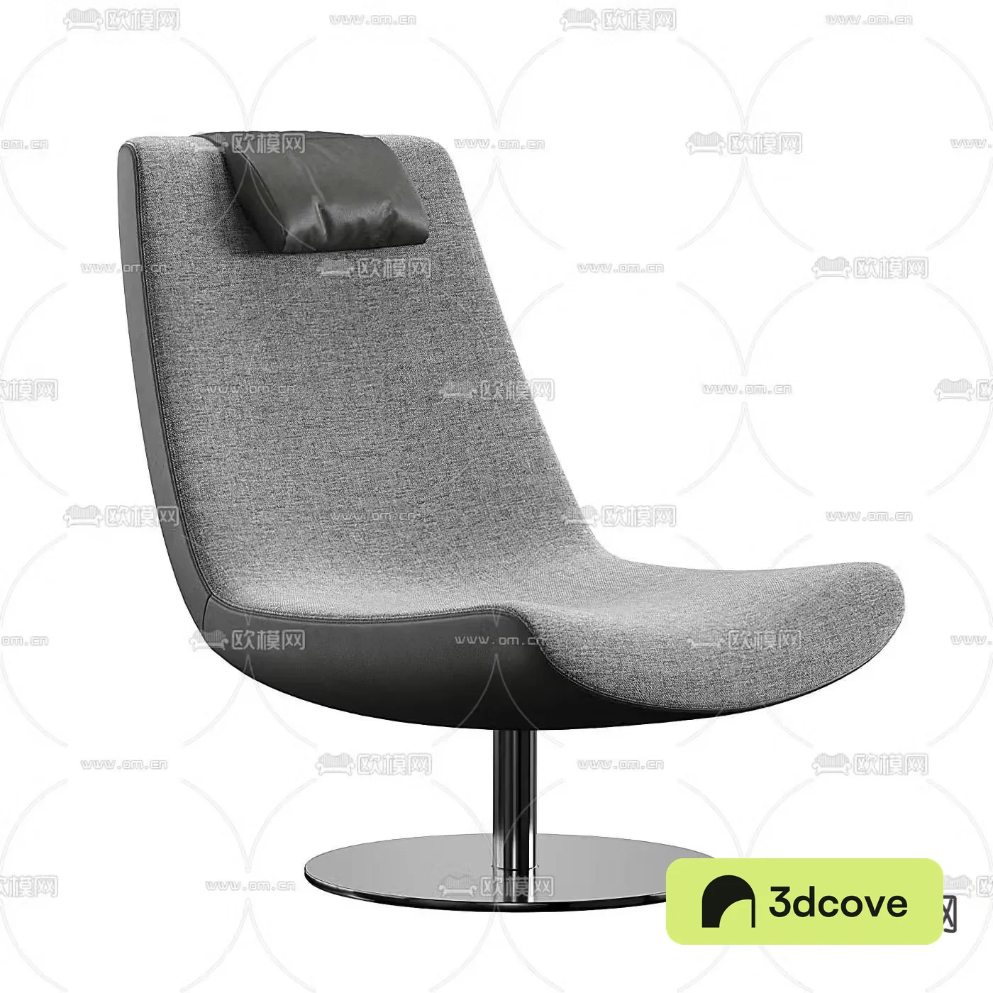 Giorgetti modern gray fabric lounge chair