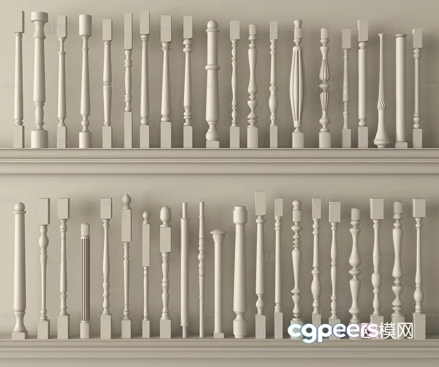Simple European columns Aquarius columns railing columns guardrail columns handrail columns 3D model