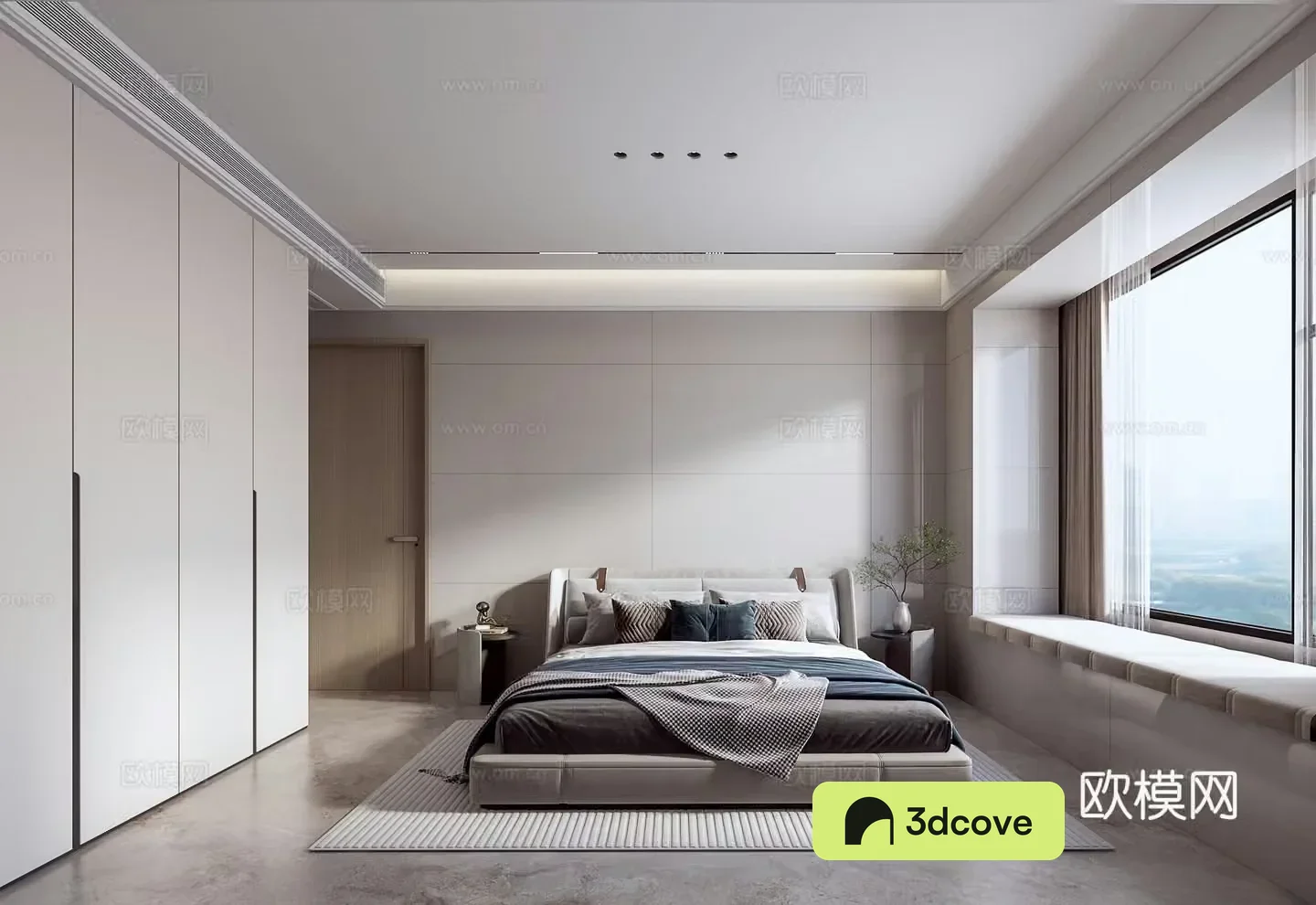 Modern large bay window bedroom second bedroom