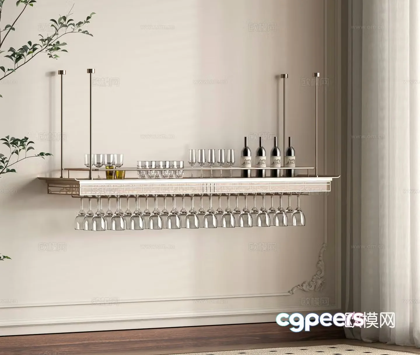 Modern wine rack 3d model
