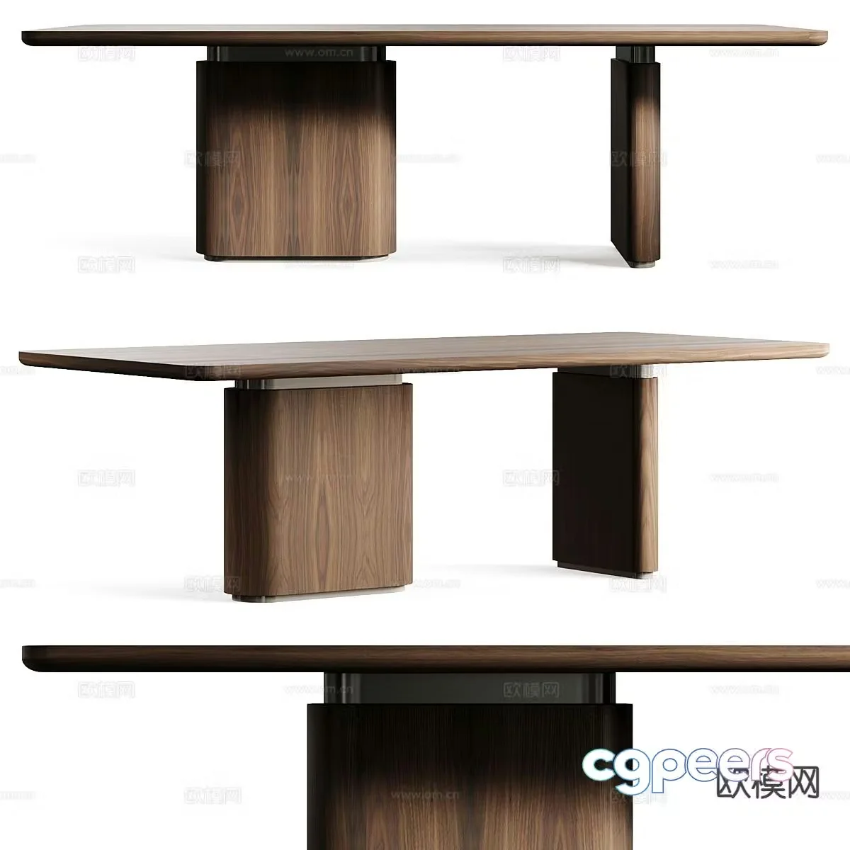 ANA ROQUE Flow modern square dining table 3d model