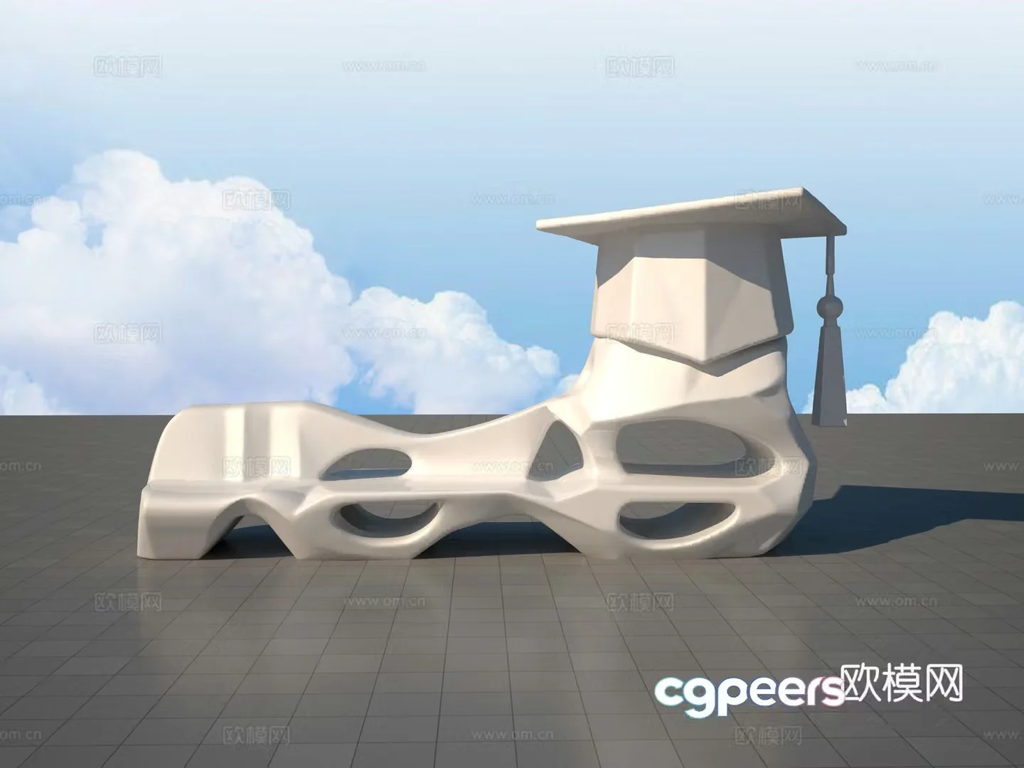 Doctor’s hat art stool 3d model