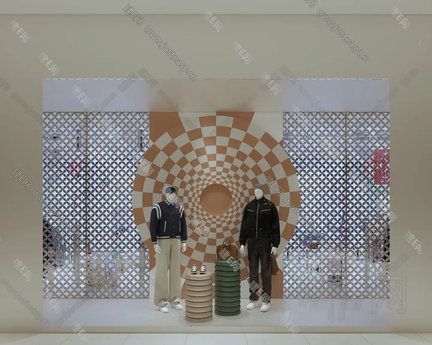 A Display Of Two Mannequins 3D Model – 8831 – VRAY Render