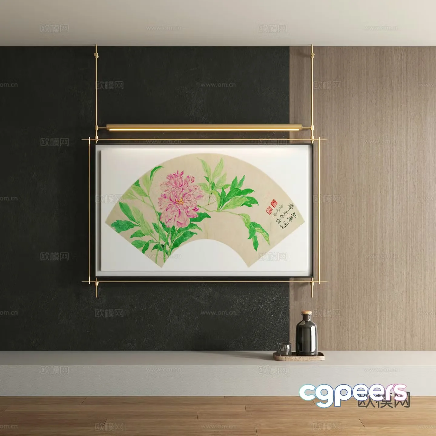 New Chinese style decorative painting 3D model
