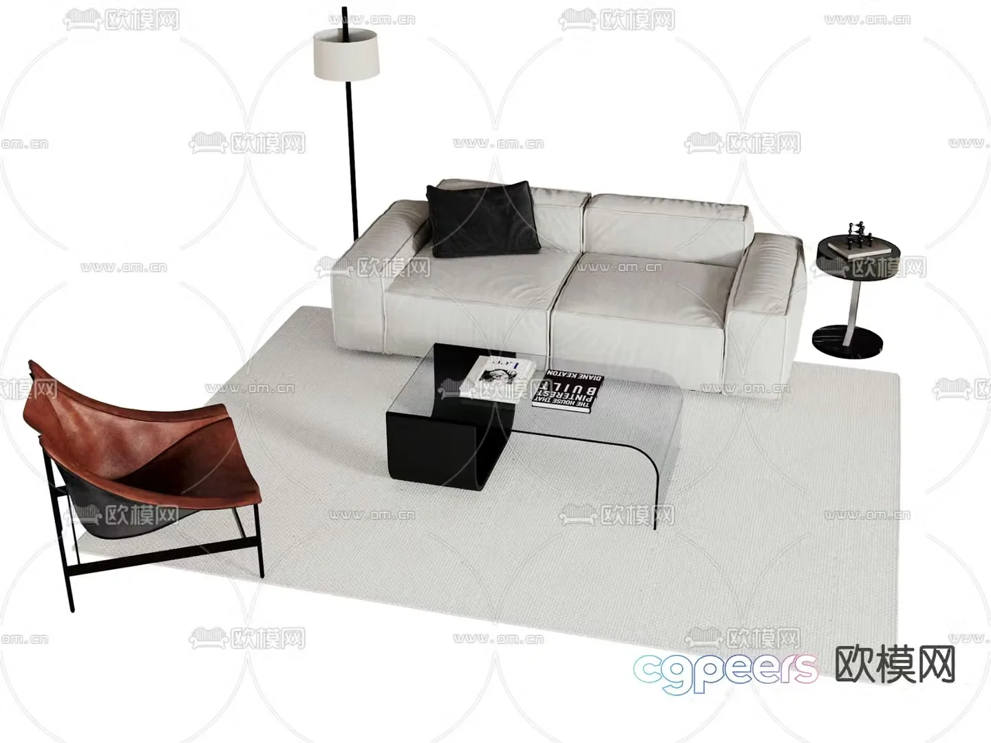 Modern sectional sofa 3d model