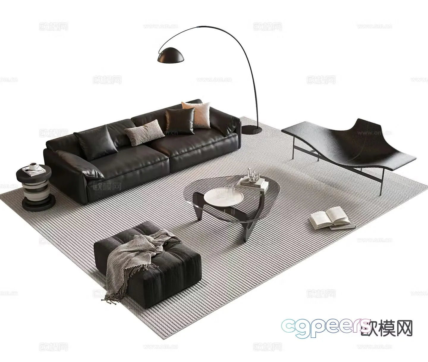 Italian sectional sofa 3d model