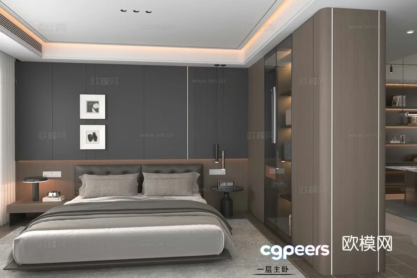 Modern home decoration bedroom study cloakroom 3d model
