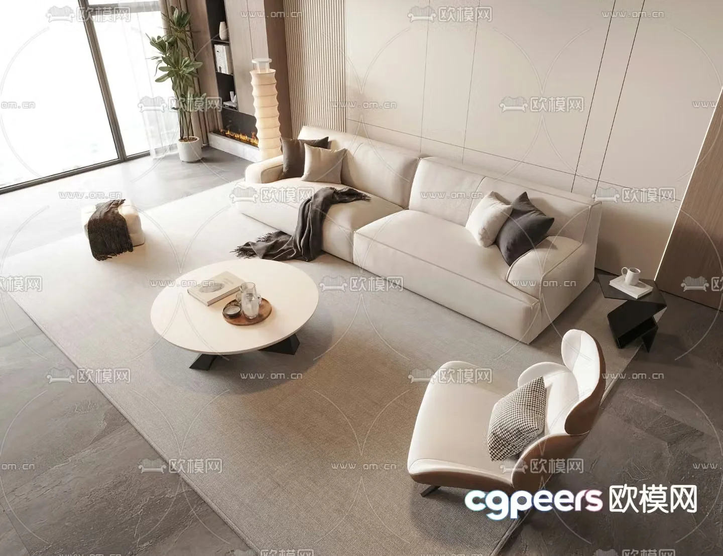 Modern sectional sofa 3d model