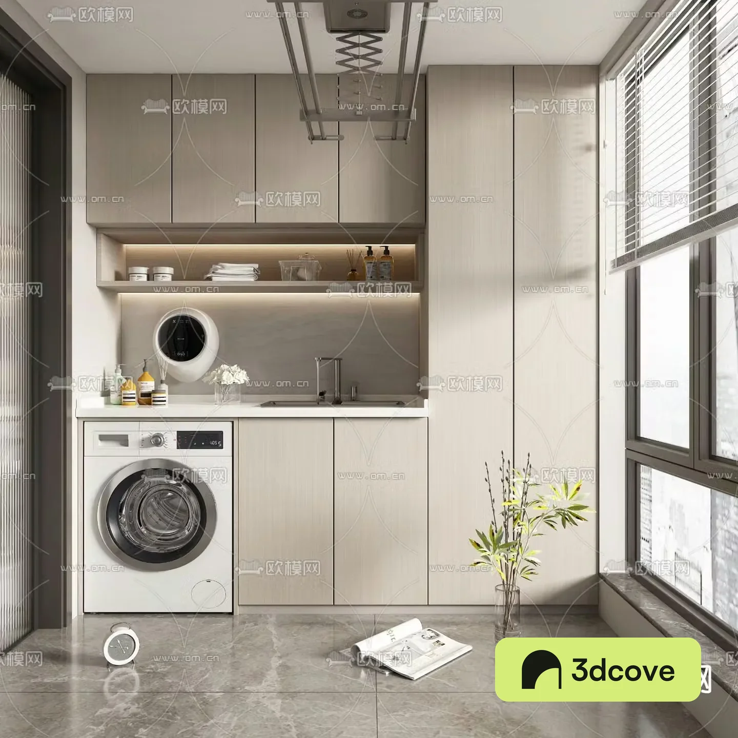 Balcony washing machine cabinet laundry room