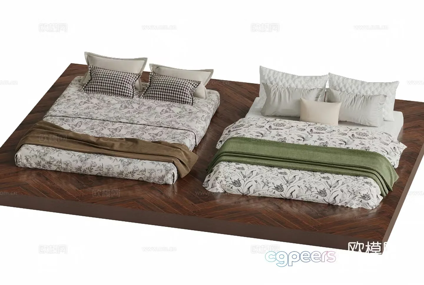 Other beds French double bed bed 3d model