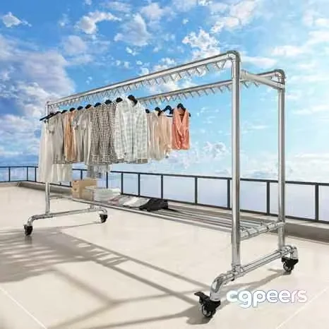 A Clothing Rack 3D Model – 1836 – VRAY Render