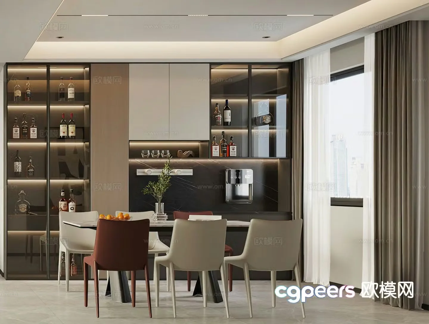 Modern restaurant 3d model