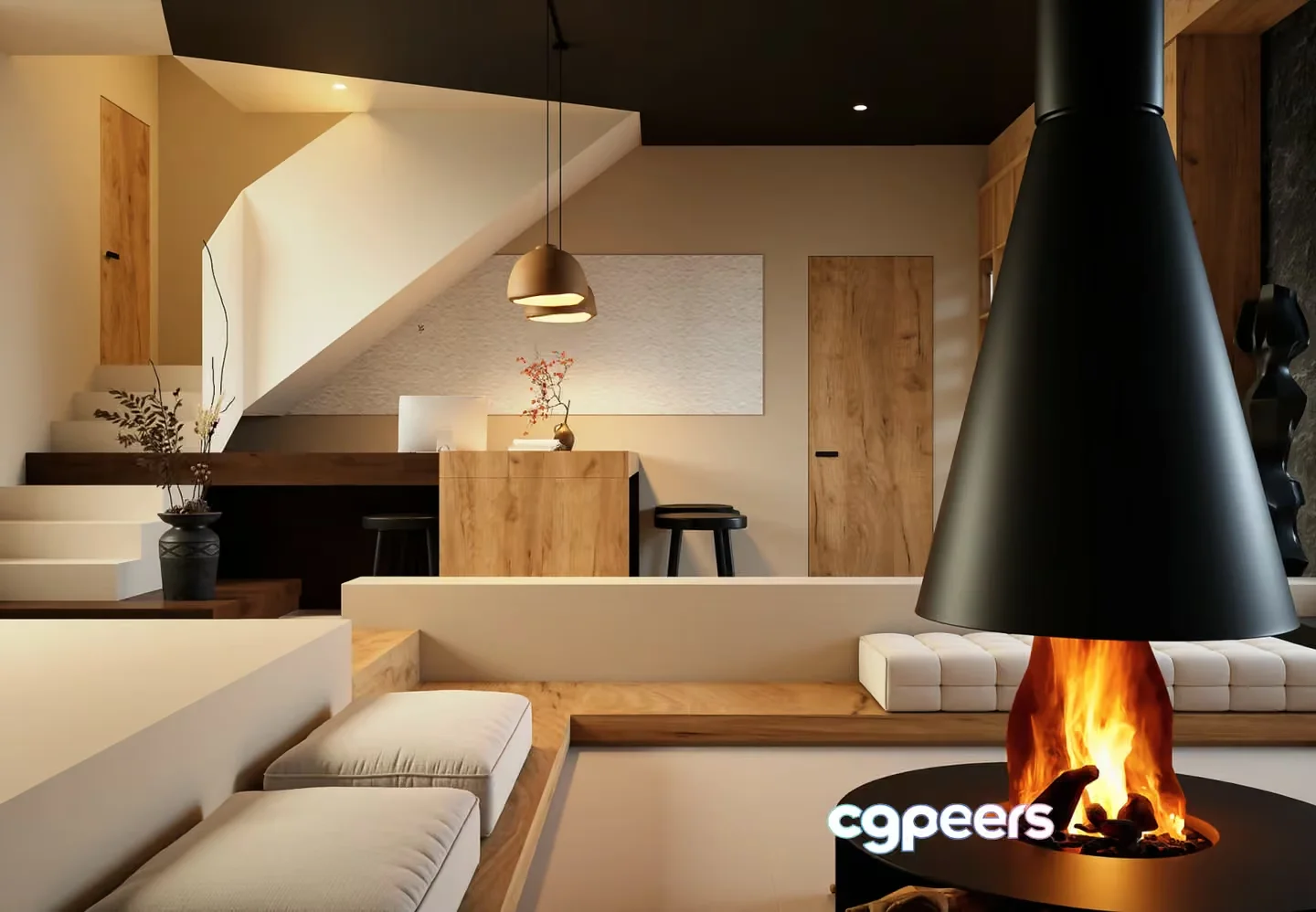 Modern Living Room 3D Model – 17878 – VRAY Render