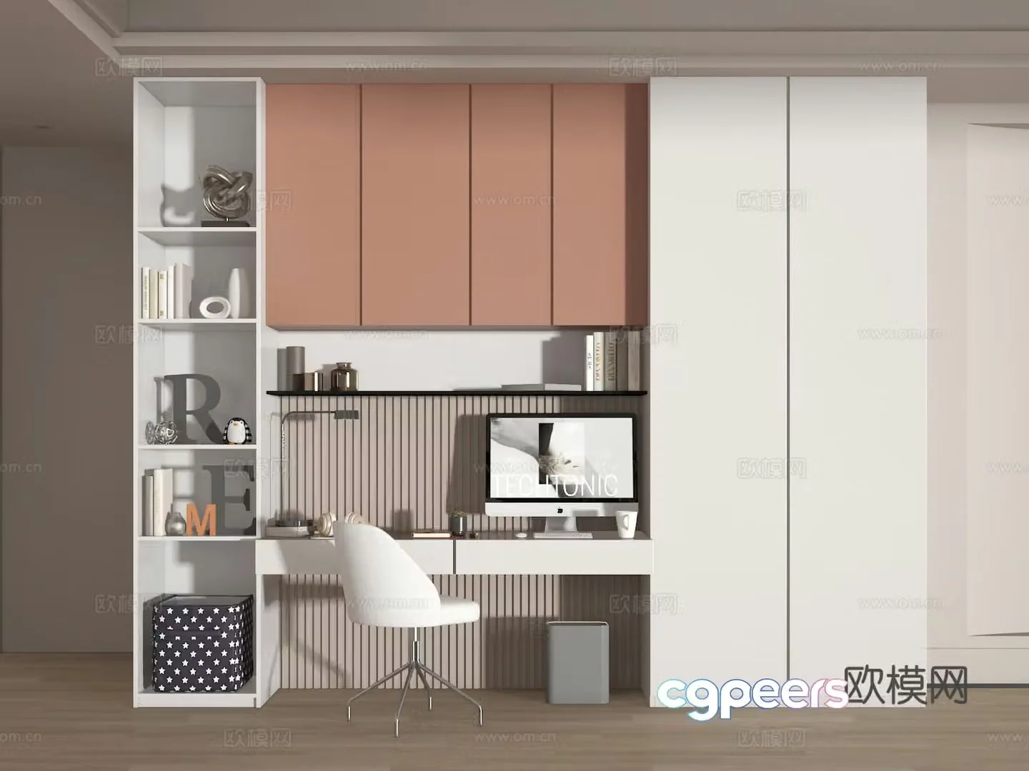 3d model of desk cabinet
