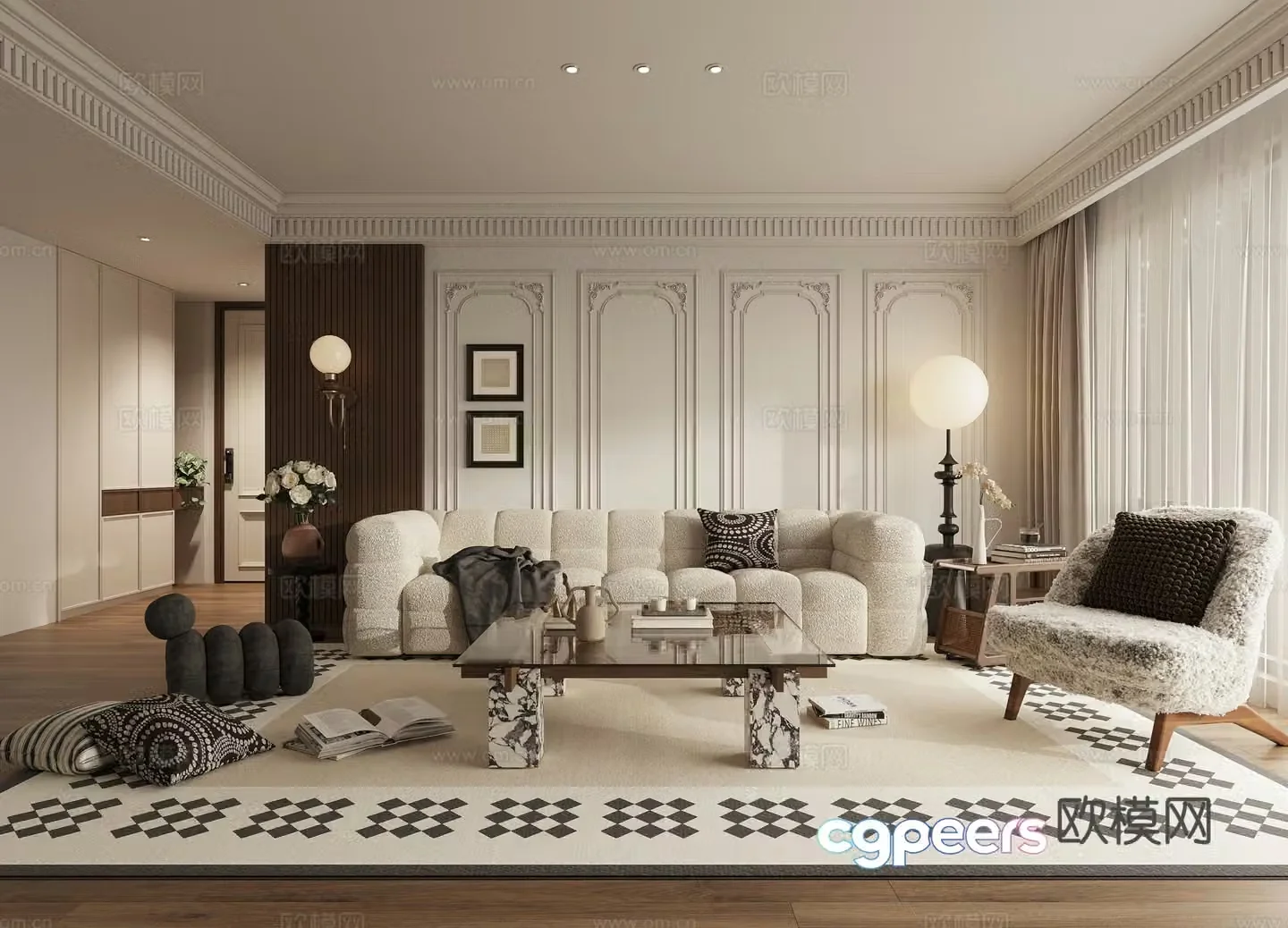 French medieval living room 3d model