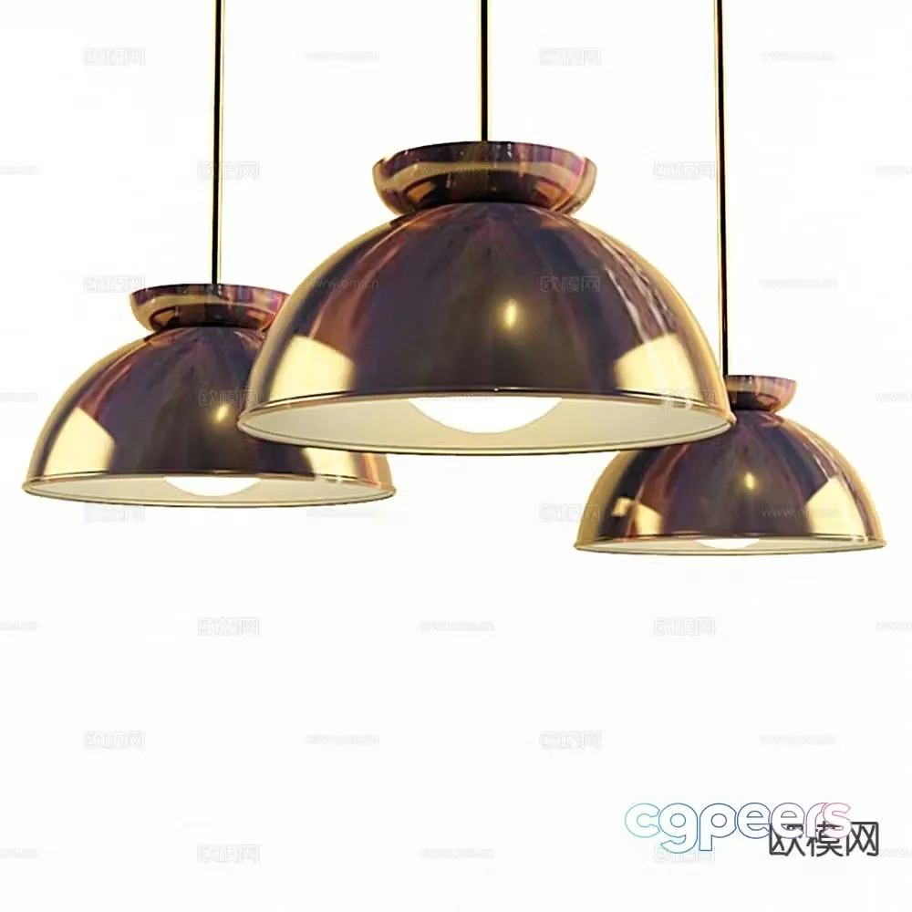 Modern metal chandelier 3d model