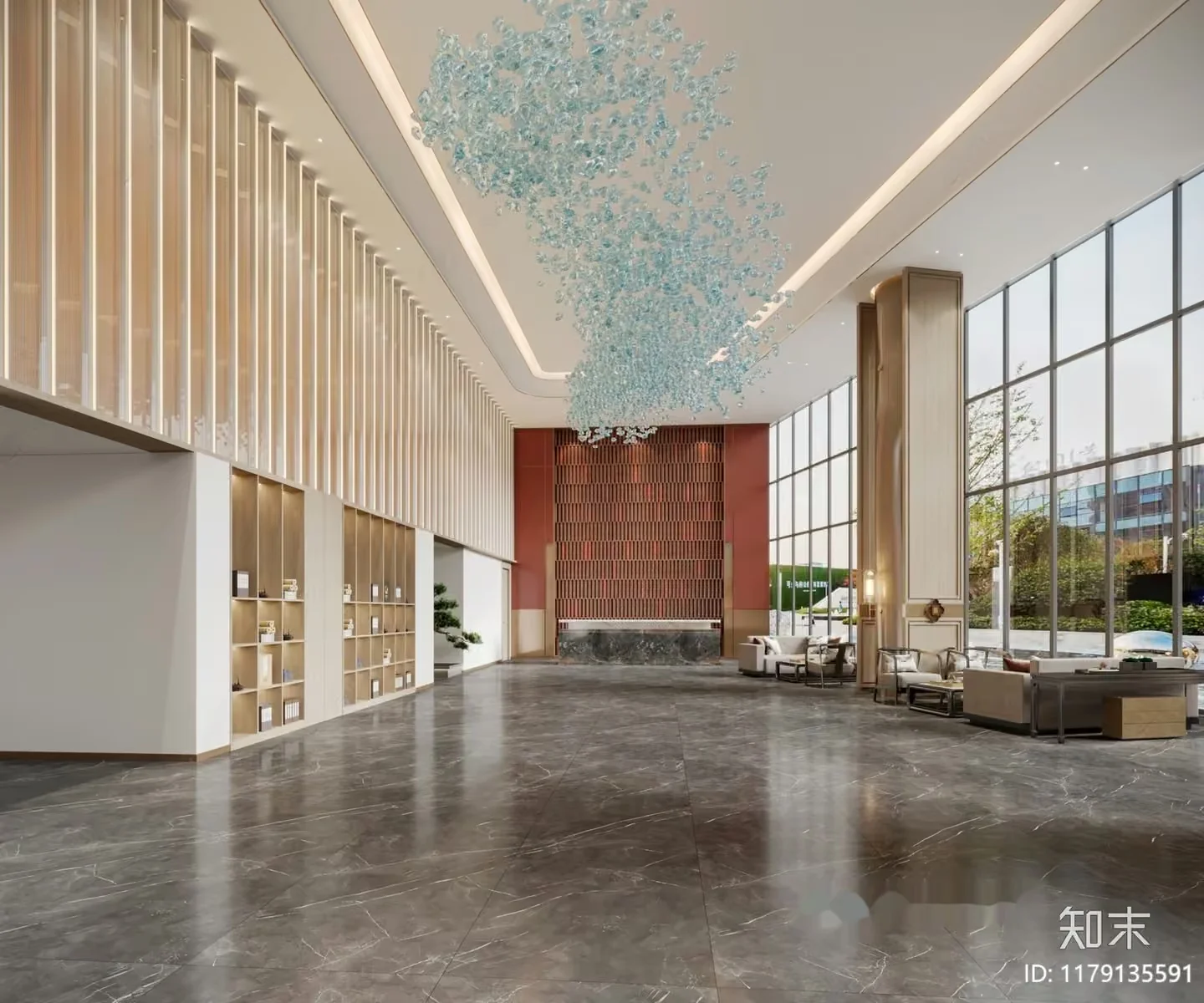 Modern Luxury Lobby 3D Model – 5551 – CORONA Render