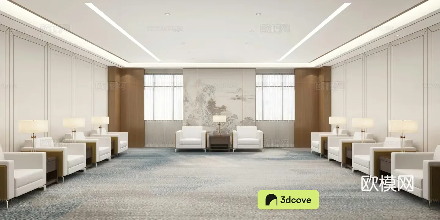 New Chinese style reception room Leadership conference room Reception room