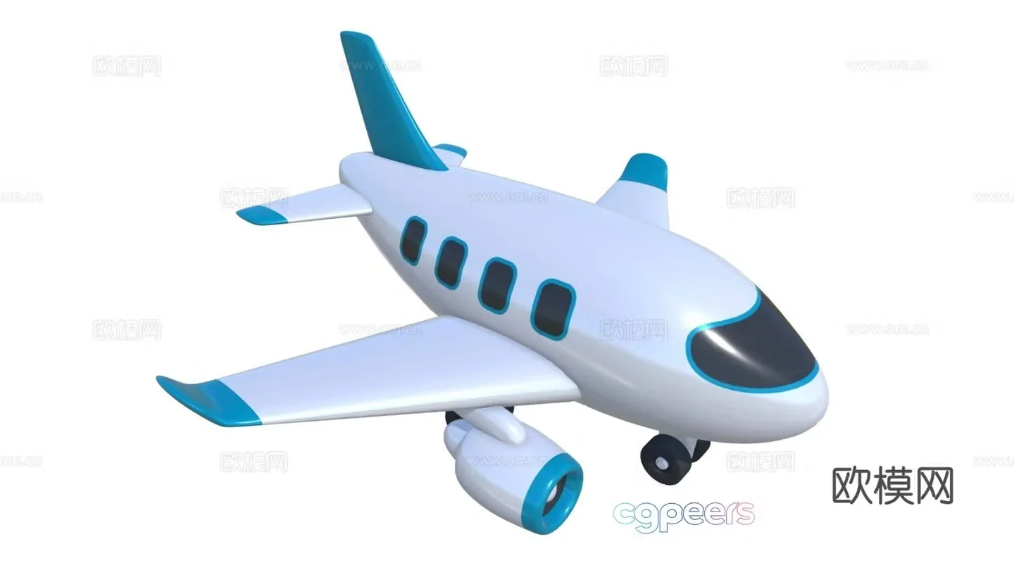 Toy airplane hand figure 3d model