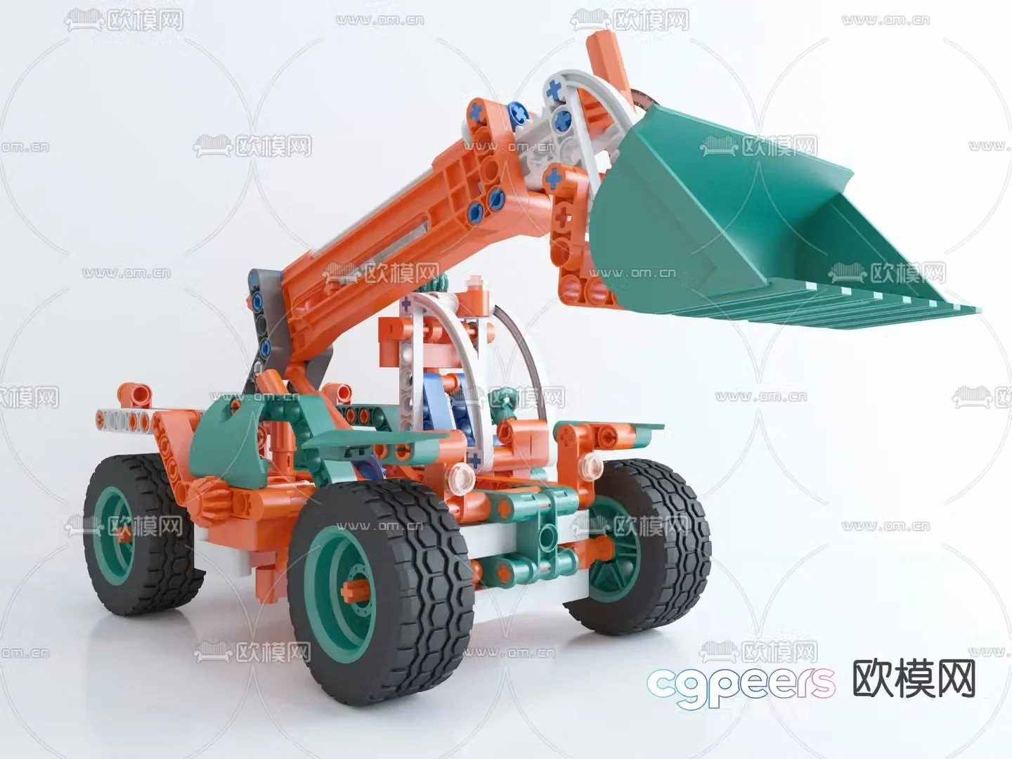 Modern children’s toy car bulldozer 3d model