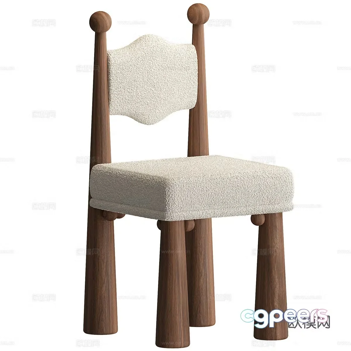 Middle-aged Mawu chair 3d model