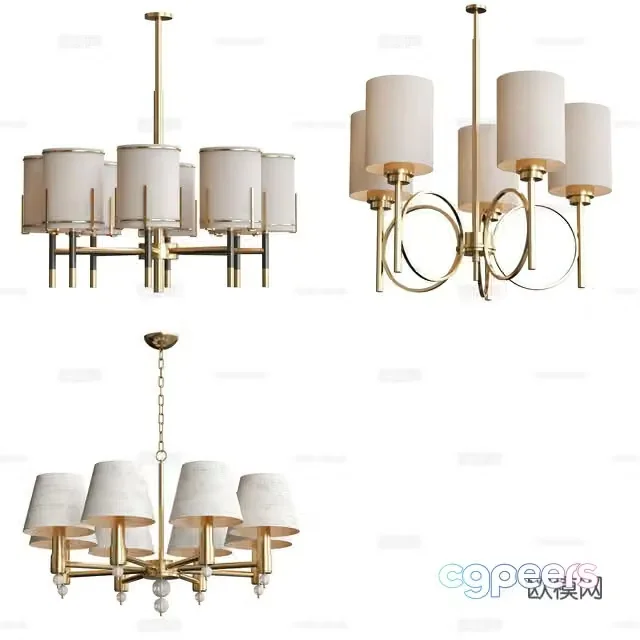 Simple European chandelier chandelier multi-head chandelier 3d model