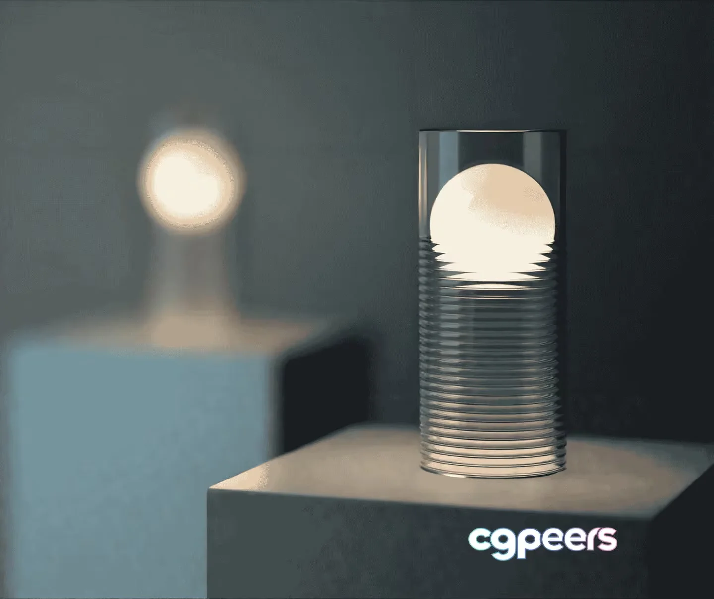 A Modern Glass Lamp 3D Model – 12337 – VRAY Render