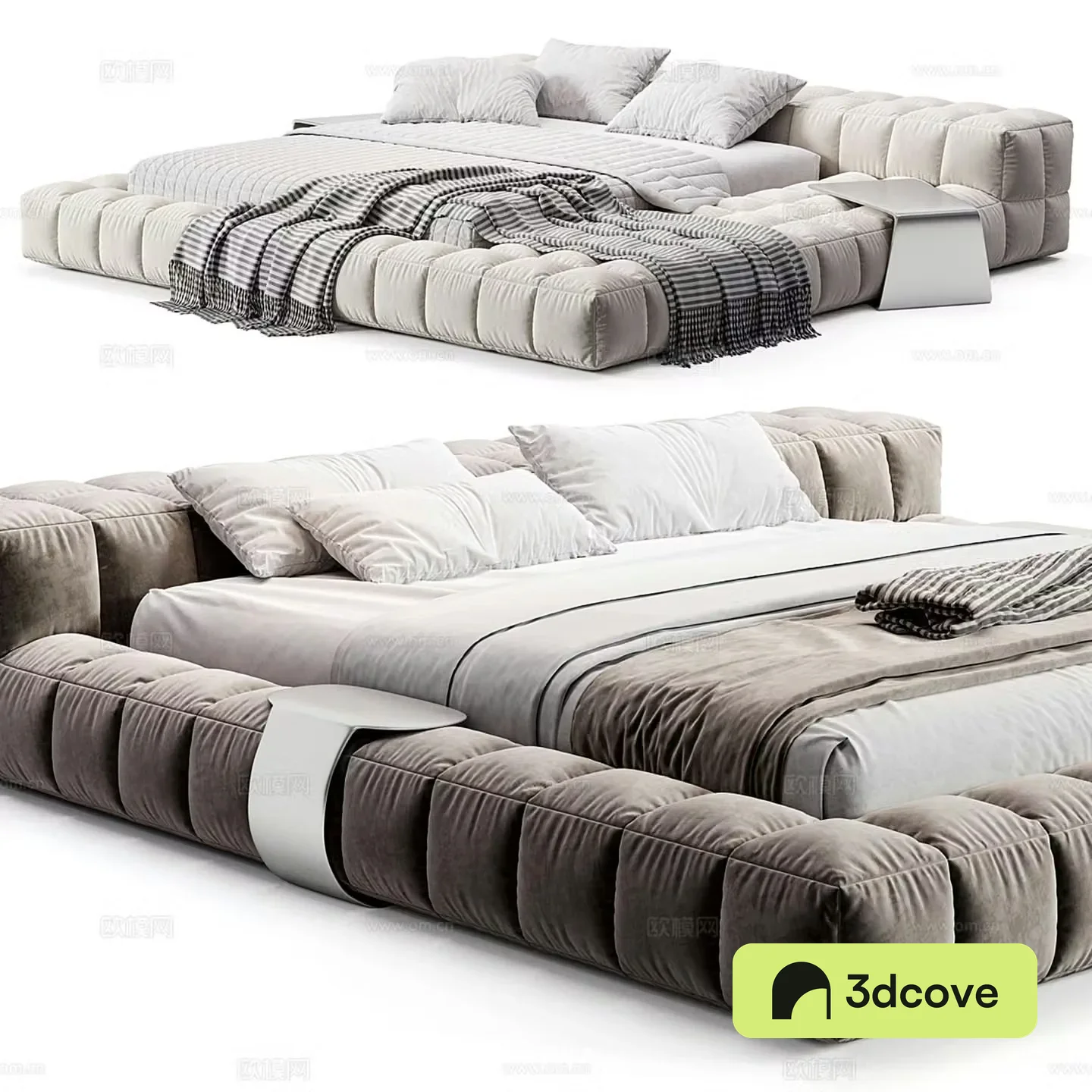 Modern double bed master bed platform bed