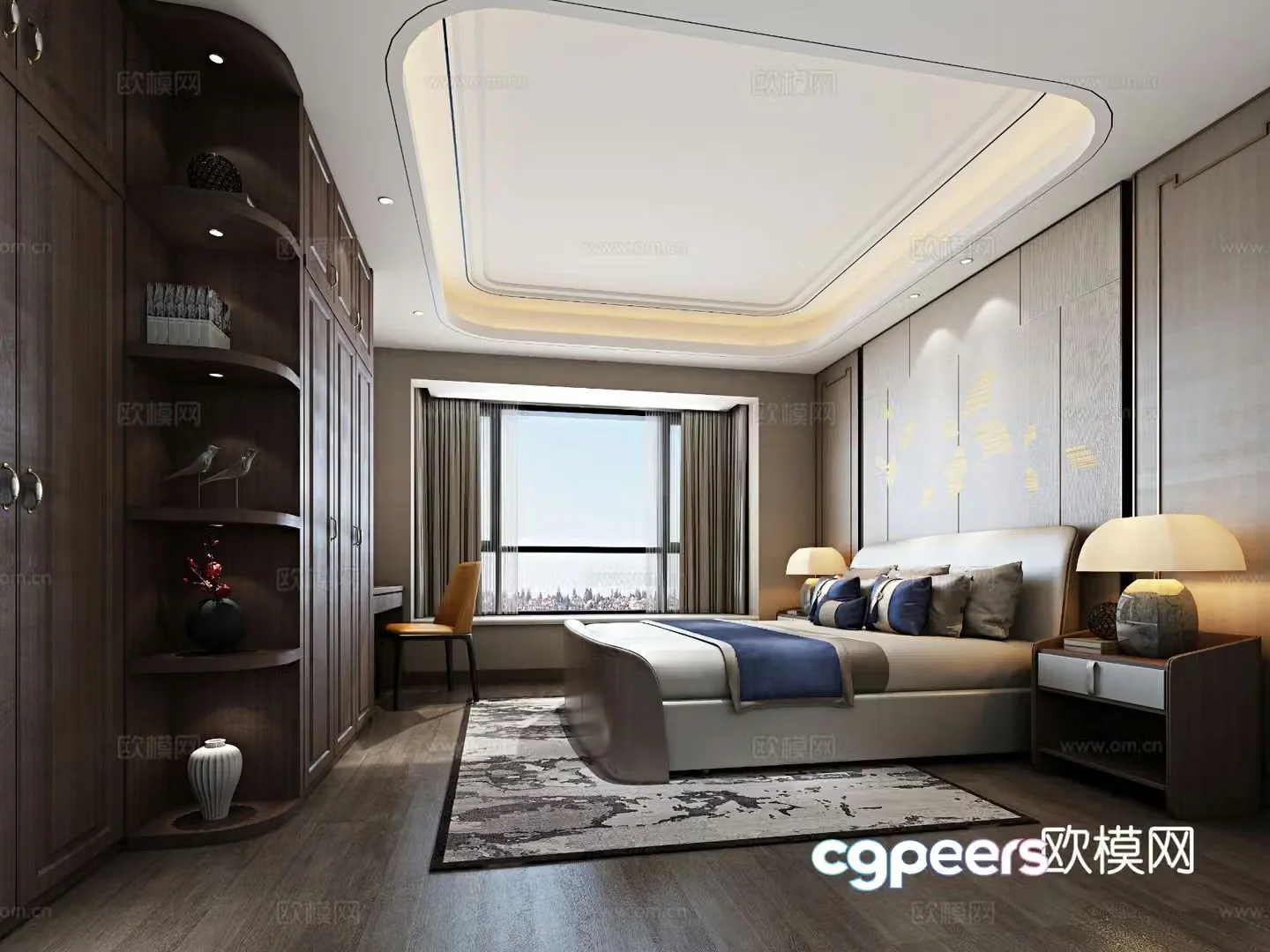 New Chinese style bedroom master bedroom 3d model
