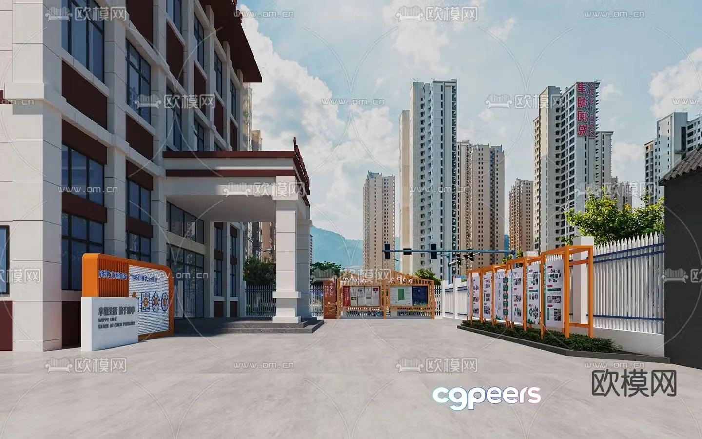Outdoor publicity column cultural column 3D model