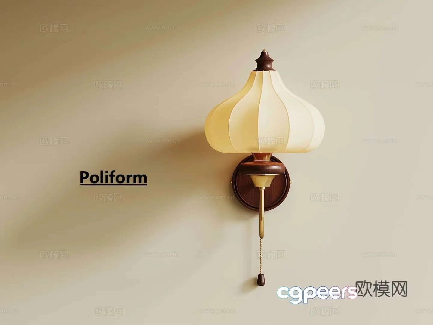 French medieval wall light 3D model