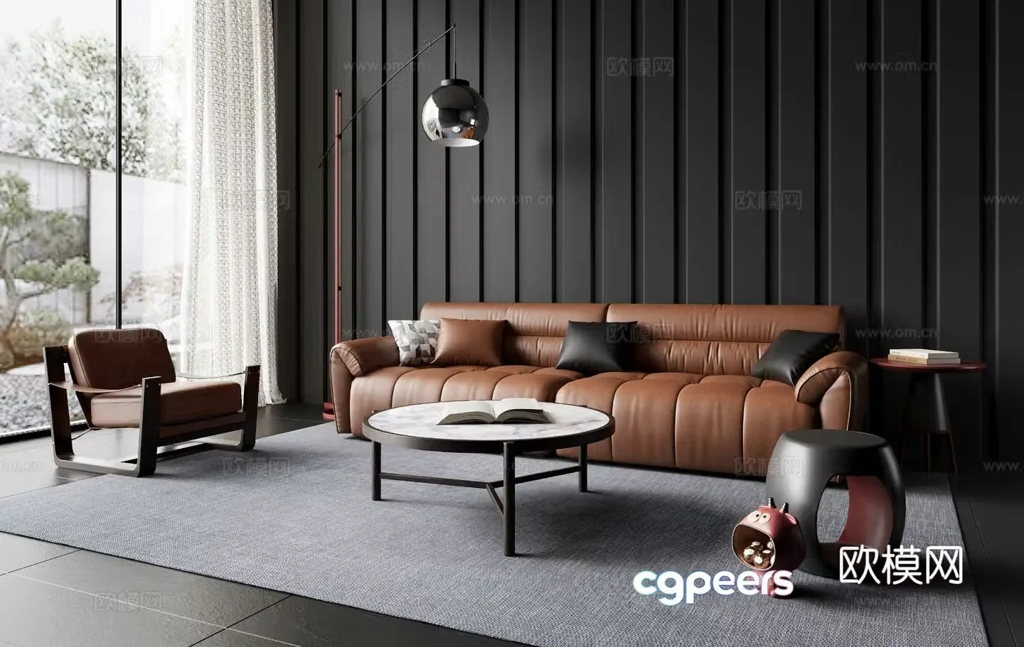 Italian sectional sofa 3d model