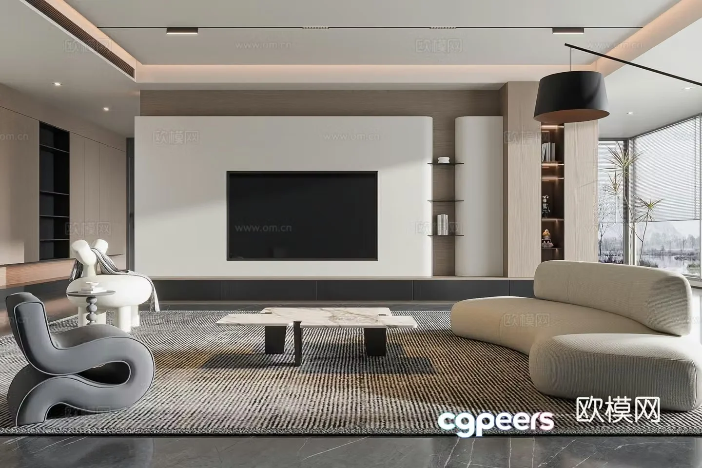 Modern living room 3d model