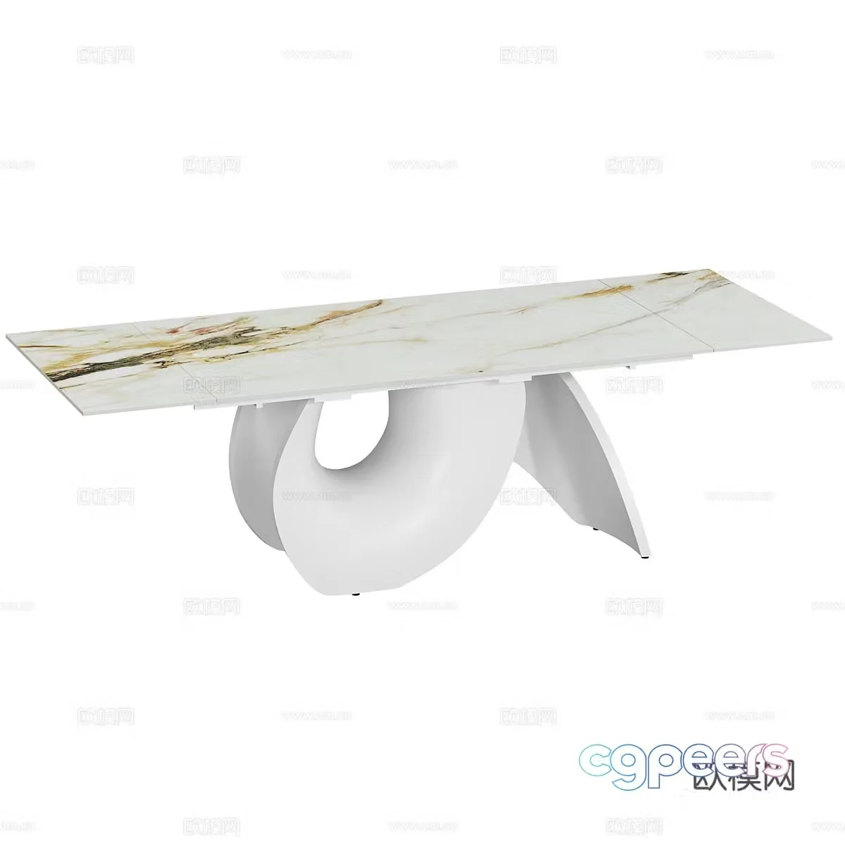 Modern Italian light luxury Julia rock slab folding dining table 3D model