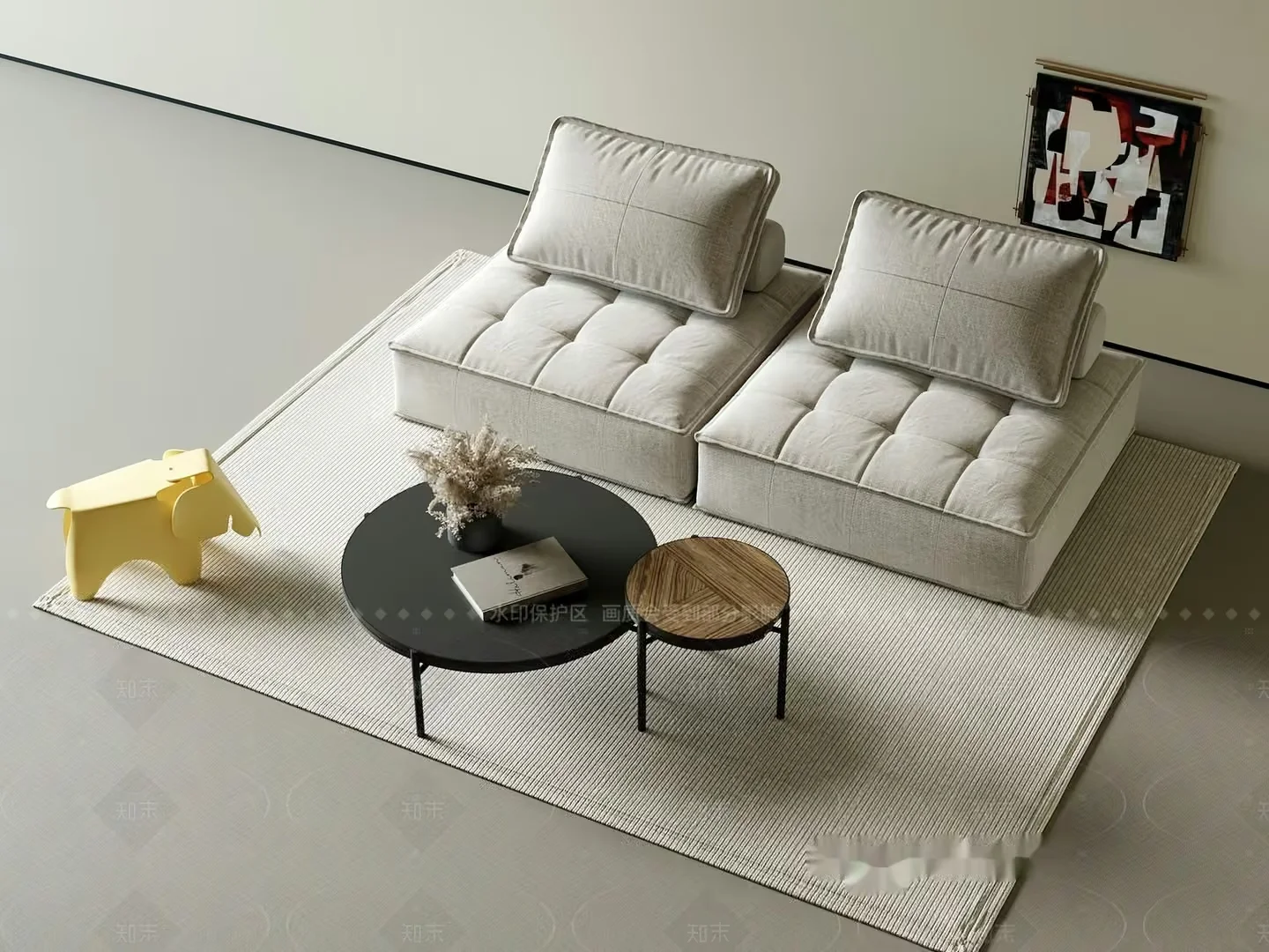 Modern Living Room 3D Model – 1339 – VRAY Render