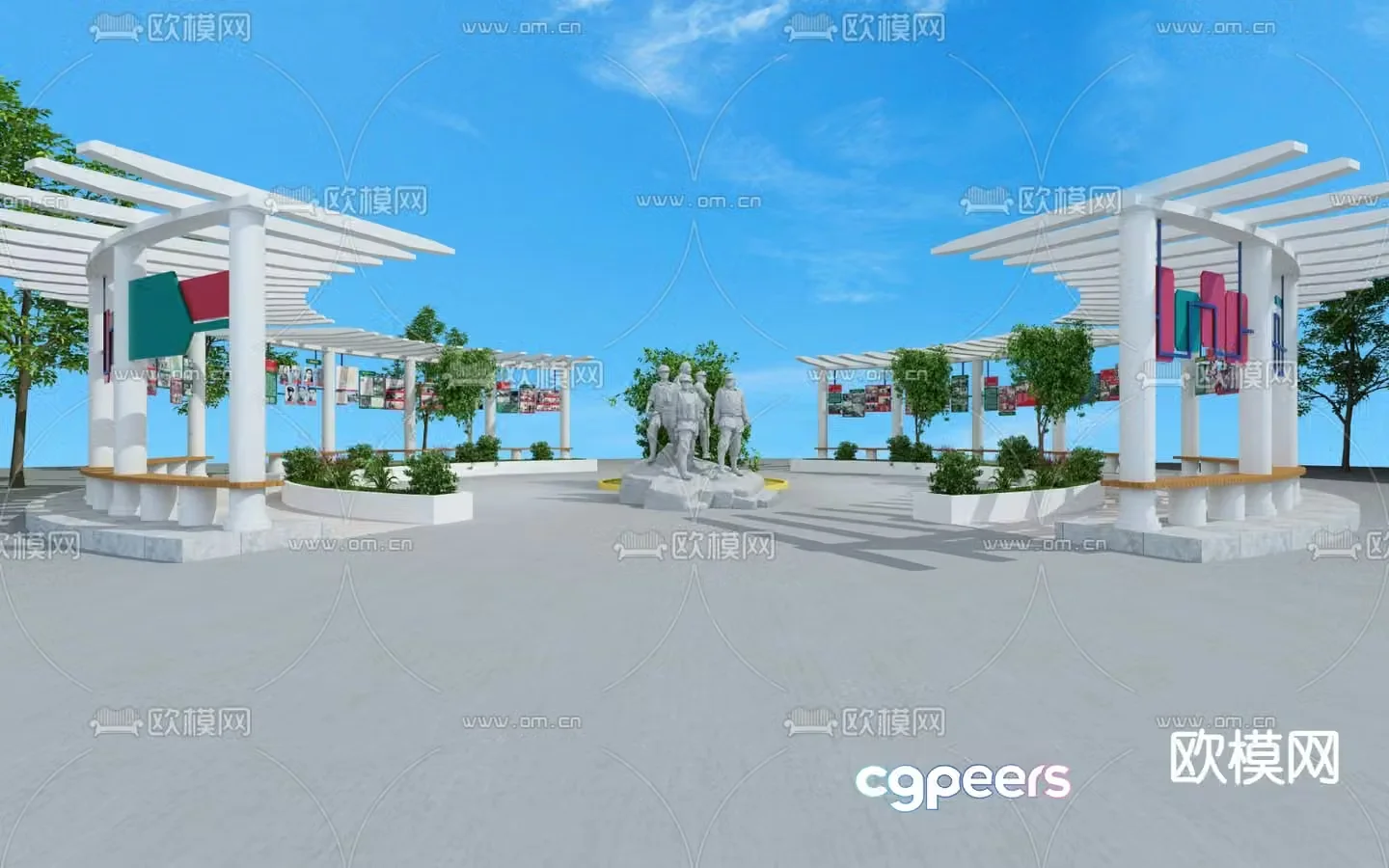 Outdoor corridor landscape corridor corridor 3D model