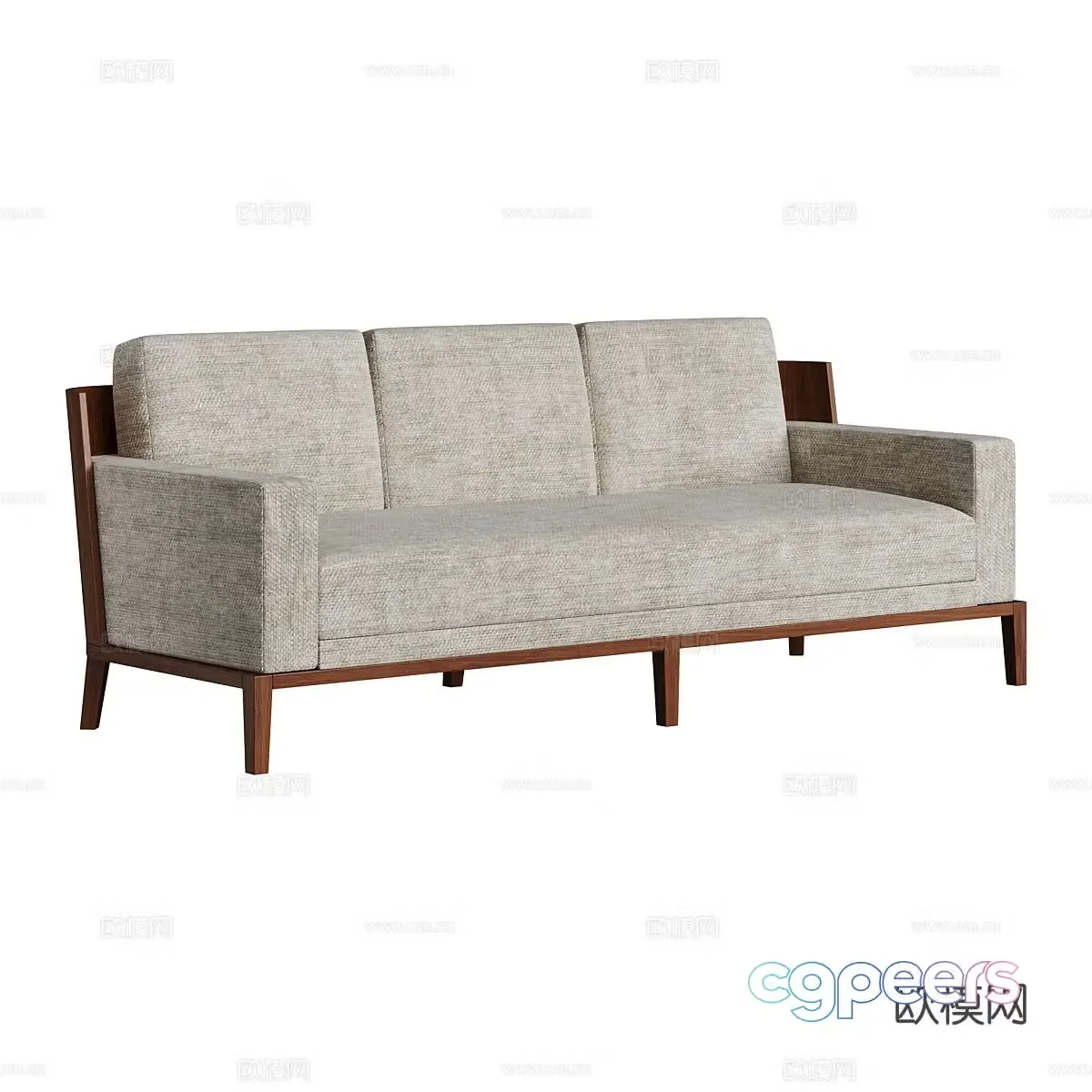 Three seater sofa armrest sofa 3d model