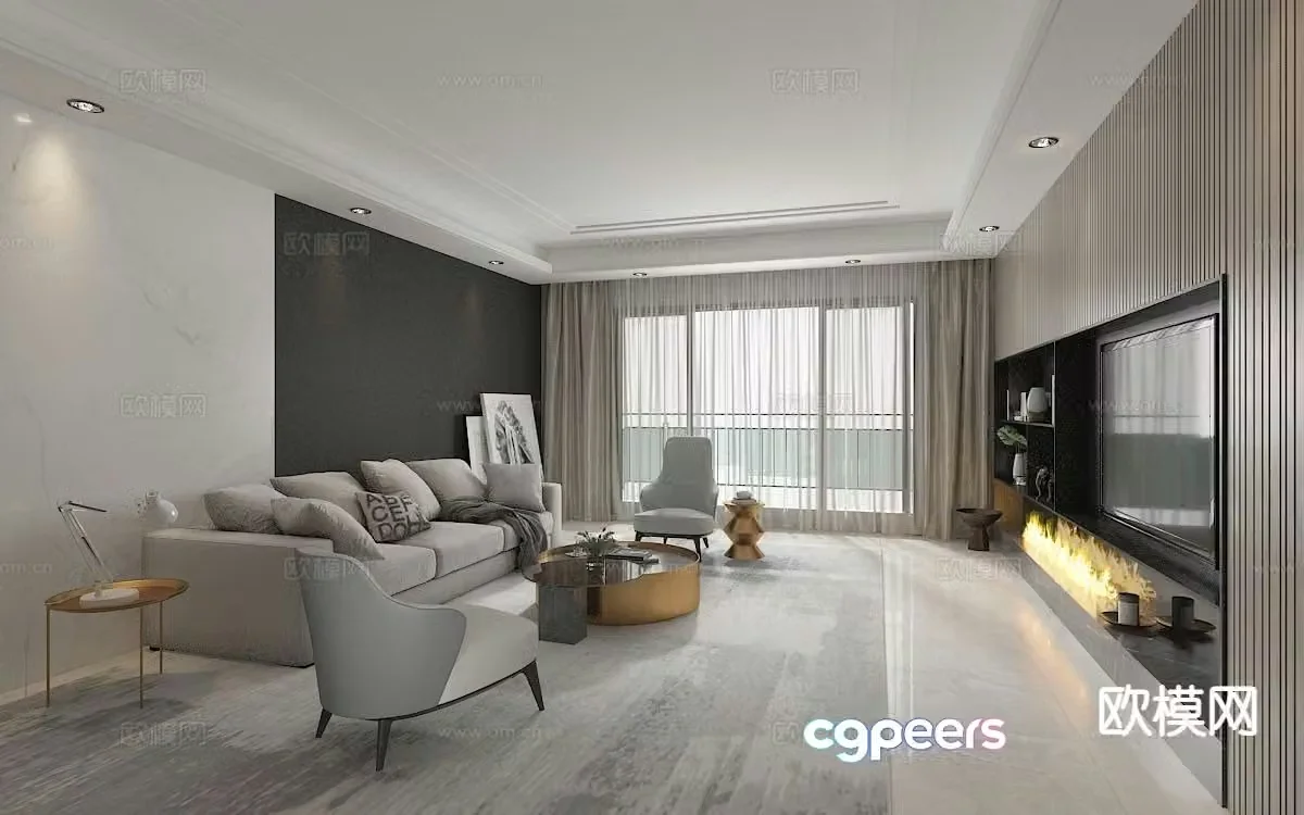 Modern living room 3d model