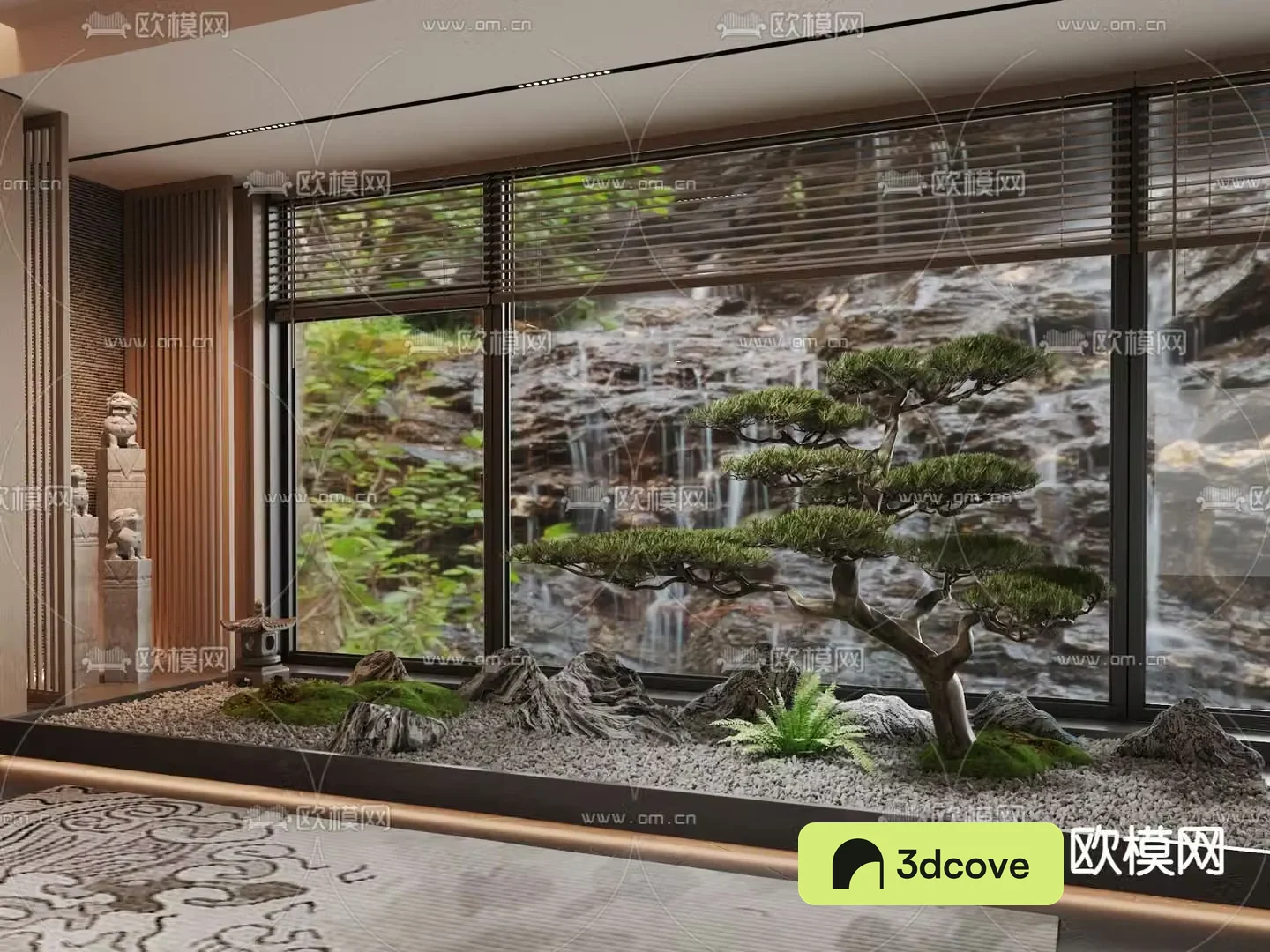 New Chinese style landscape sketch indoor landscaping