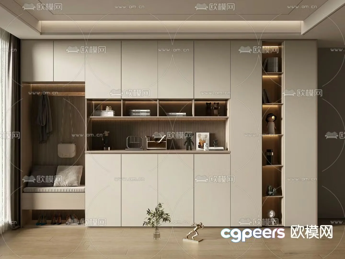 Modern shoe cabinet shoe and hat cabinet 3d model